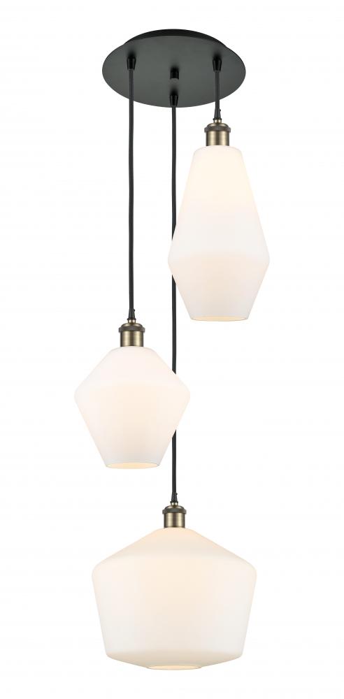 Cindyrella - 3 Light - 17 inch - Black Antique Brass - Cord hung - Multi Pendant