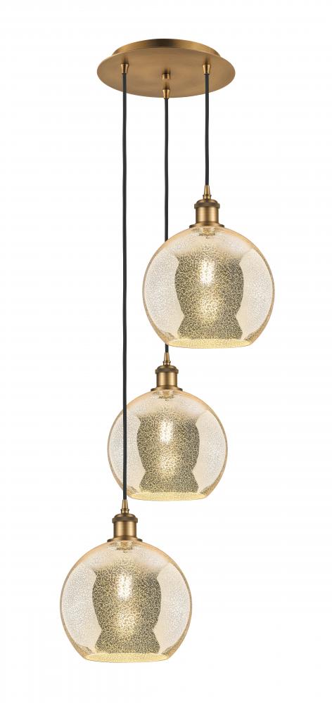 Athens - 3 Light - 17 inch - Brushed Brass - Cord Hung - Multi Pendant