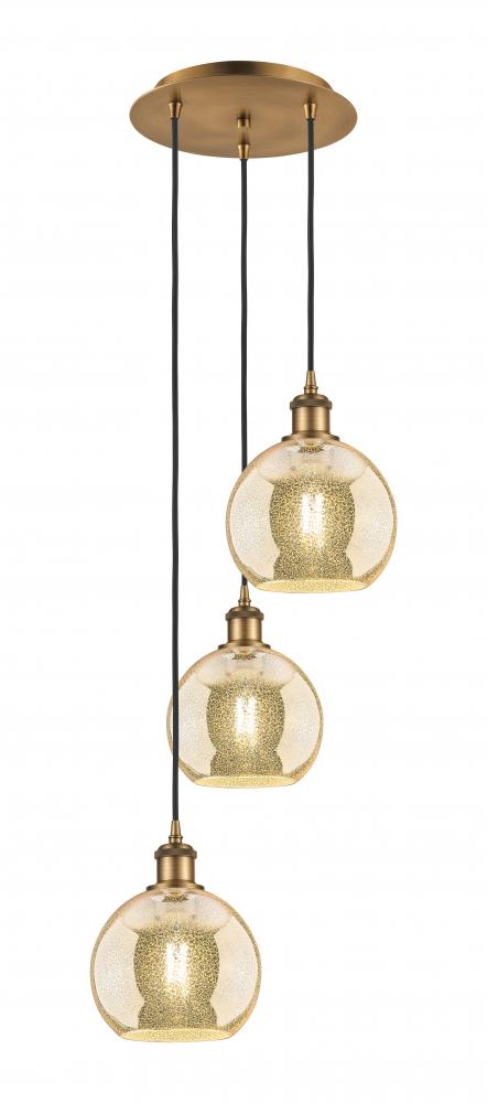 Athens - 3 Light - 15 inch - Brushed Brass - Cord Hung - Multi Pendant