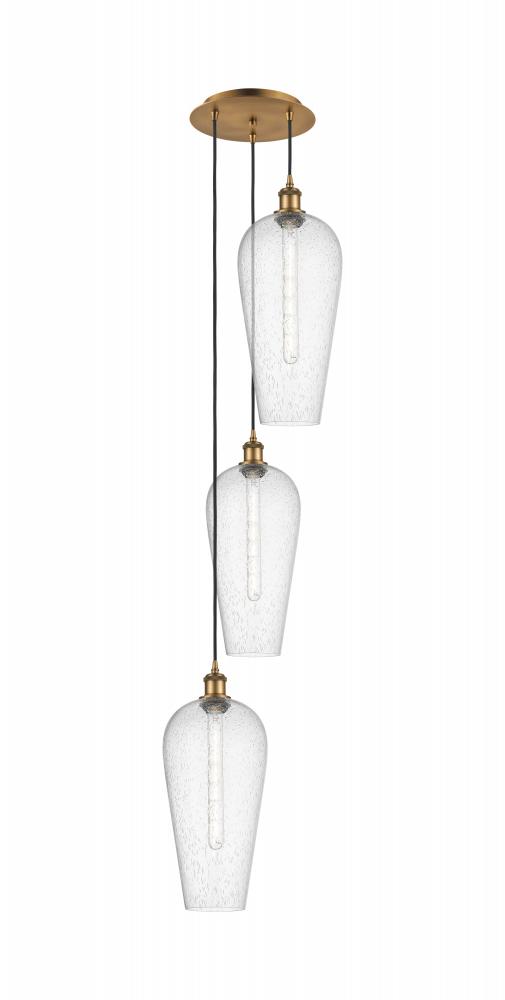 Chelsea - 3 Light - 15 inch - Brushed Brass - Cord Hung - Multi Pendant
