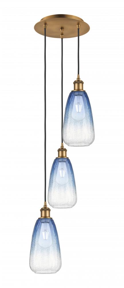 Brookhaven Almond - 3 Light - 13 inch - Brushed Brass - Cord Hung - Multi Pendant