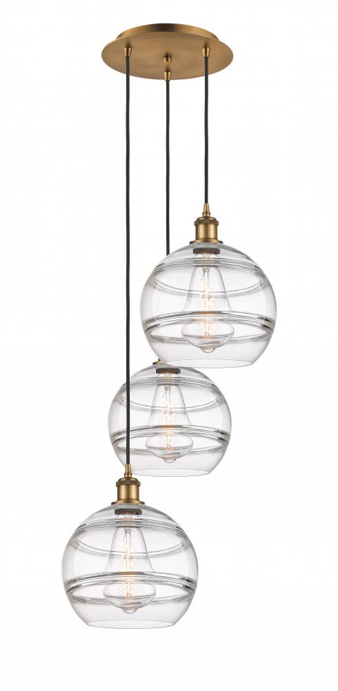 Rochester - 3 Light - 17 inch - Brushed Brass - Cord hung - Multi Pendant