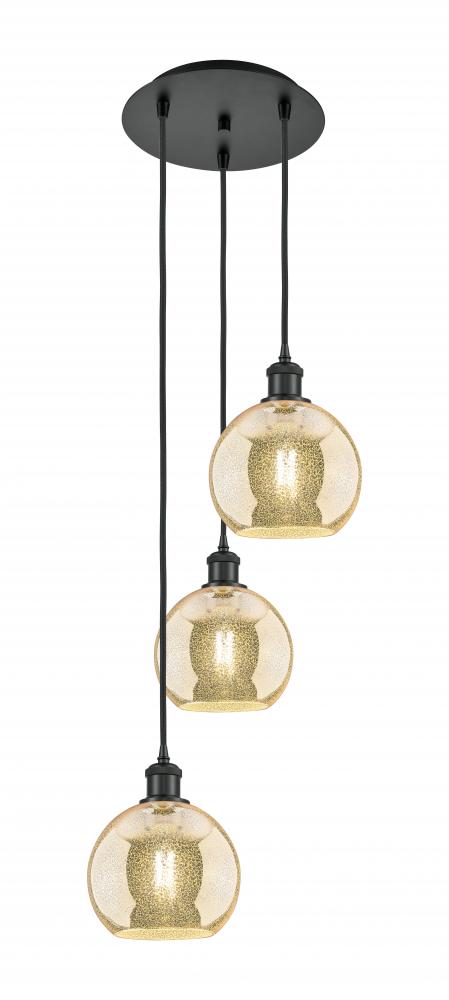 Athens - 3 Light - 15 inch - Matte Black - Cord Hung - Multi Pendant