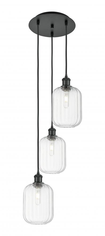 Preston Cylinder - 3 Light - 13 inch - Matte Black - Cord Hung - Multi Pendant
