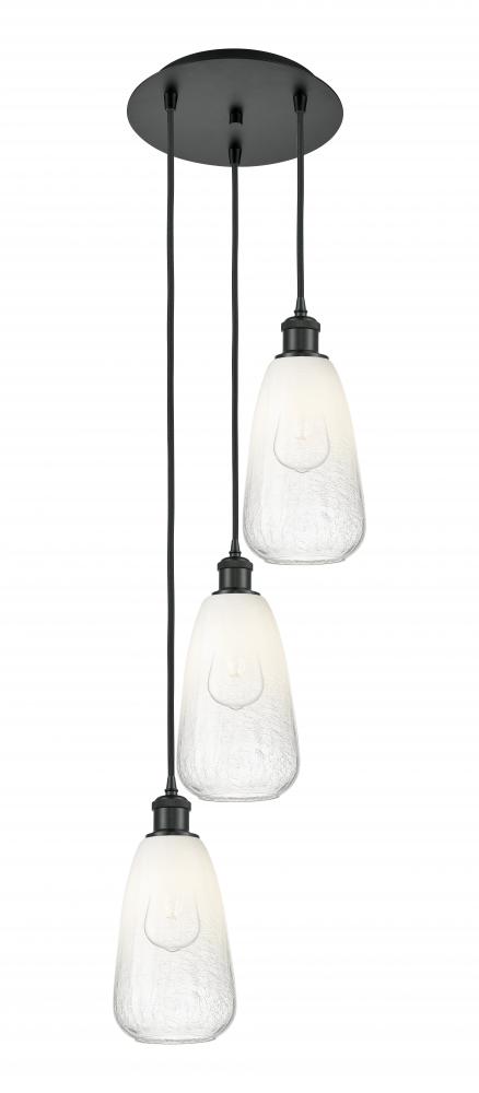 Brookhaven Almond - 3 Light - 13 inch - Matte Black - Cord Hung - Multi Pendant