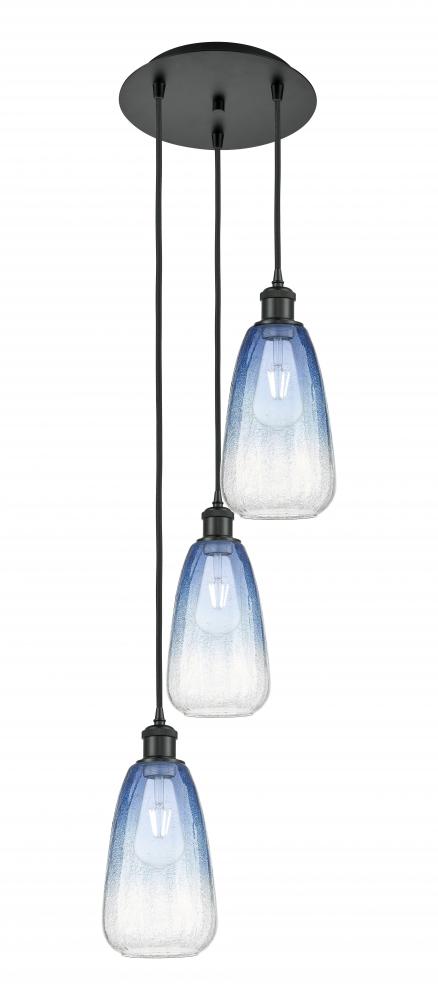 Brookhaven Almond - 3 Light - 13 inch - Matte Black - Cord Hung - Multi Pendant