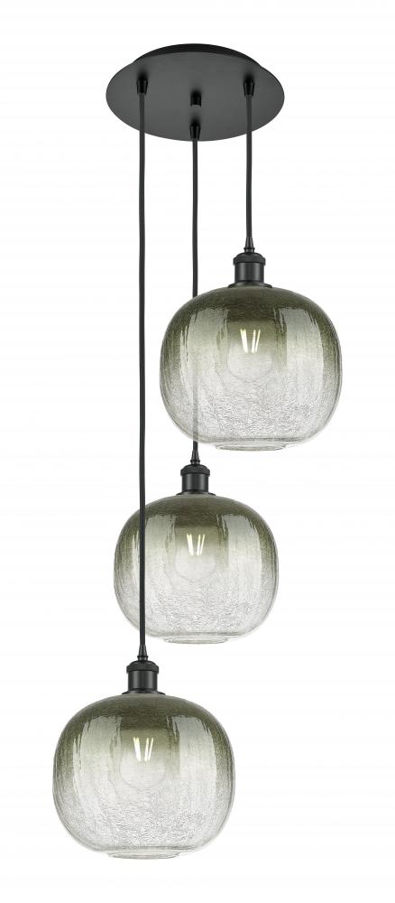Brookhaven Sphere - 3 Light - 17 inch - Matte Black - Cord Hung - Multi Pendant