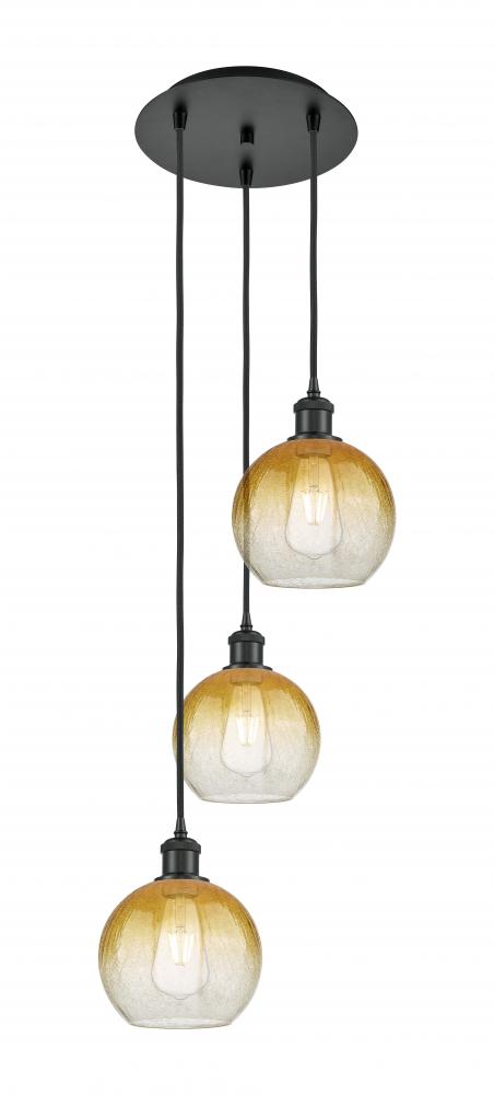 Brookhaven Globe - 3 Light - 14 inch - Matte Black - Cord Hung - Multi Pendant