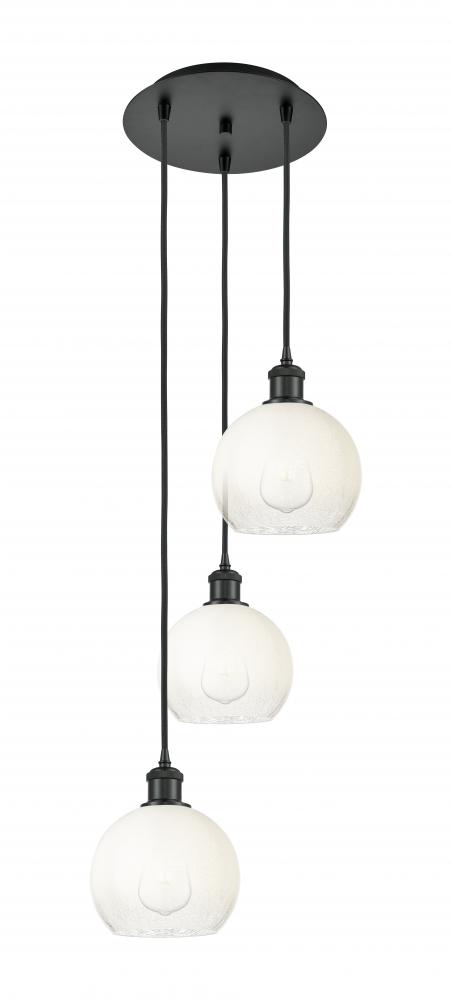 Brookhaven Globe - 3 Light - 14 inch - Matte Black - Cord Hung - Multi Pendant