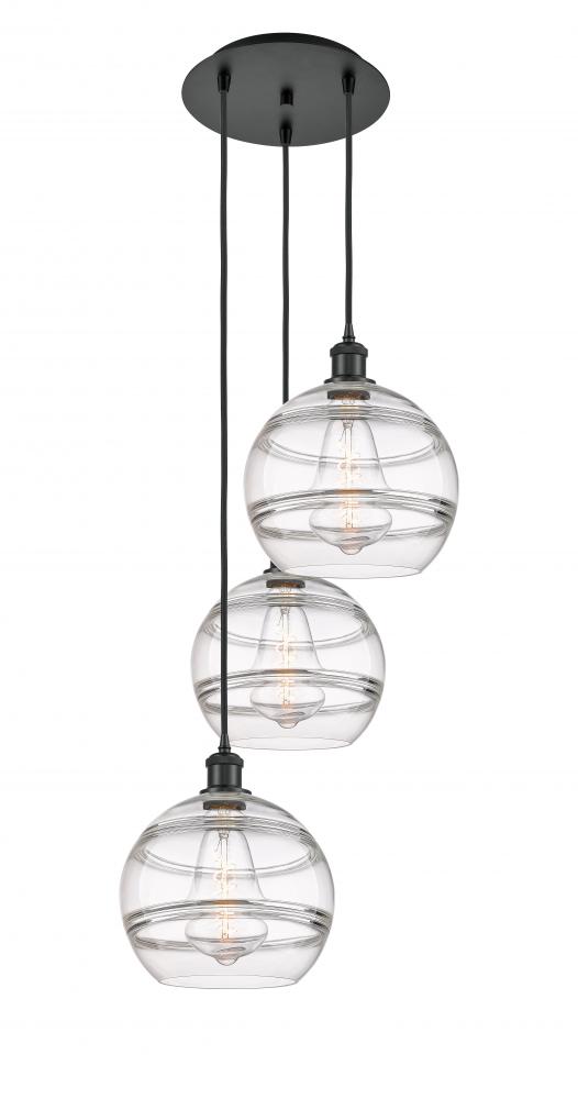 Rochester - 3 Light - 17 inch - Matte Black - Cord hung - Multi Pendant