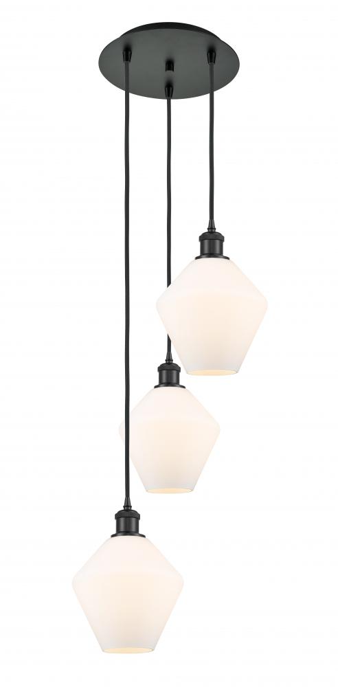 Cindyrella - 3 Light - 15 inch - Matte Black - Cord Hung - Multi Pendant