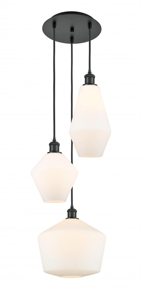 Cindyrella - 3 Light - 17 inch - Matte Black - Cord hung - Multi Pendant