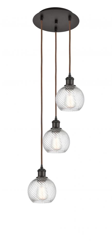 Athens Twisted Swirl 3 Light 16 inch Multi-Pendant