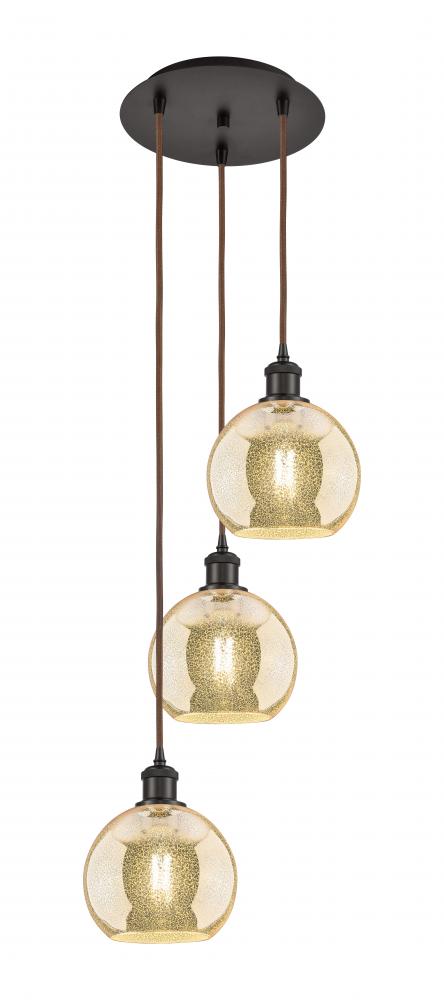 Athens - 3 Light - 15 inch - Oil Rubbed Bronze - Cord Hung - Multi Pendant