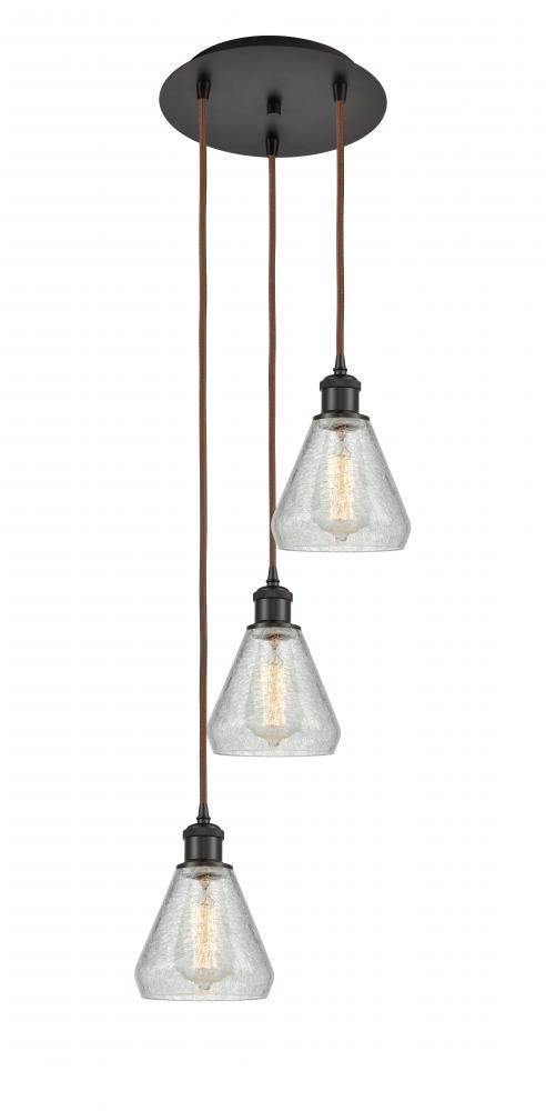 Conesus - 3 Light - 13 inch - Oil Rubbed Bronze - Cord Hung - Multi Pendant