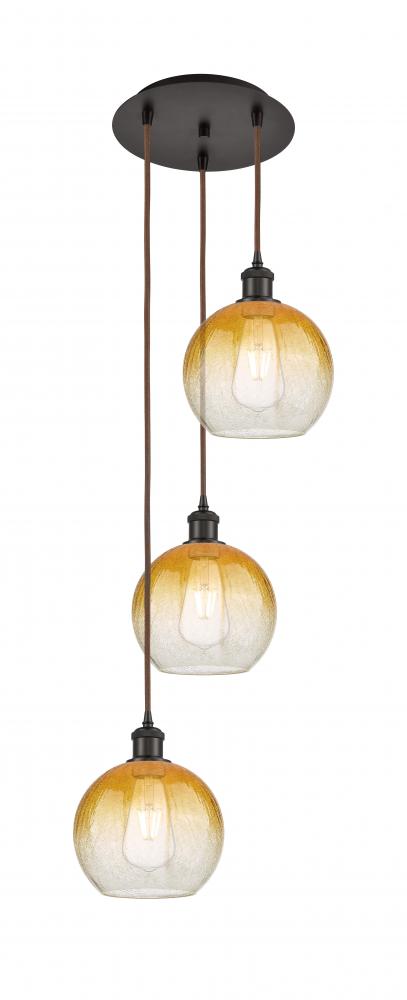 Brookhaven Globe - 3 Light - 14 inch - Oil Rubbed Bronze - Cord Hung - Multi Pendant