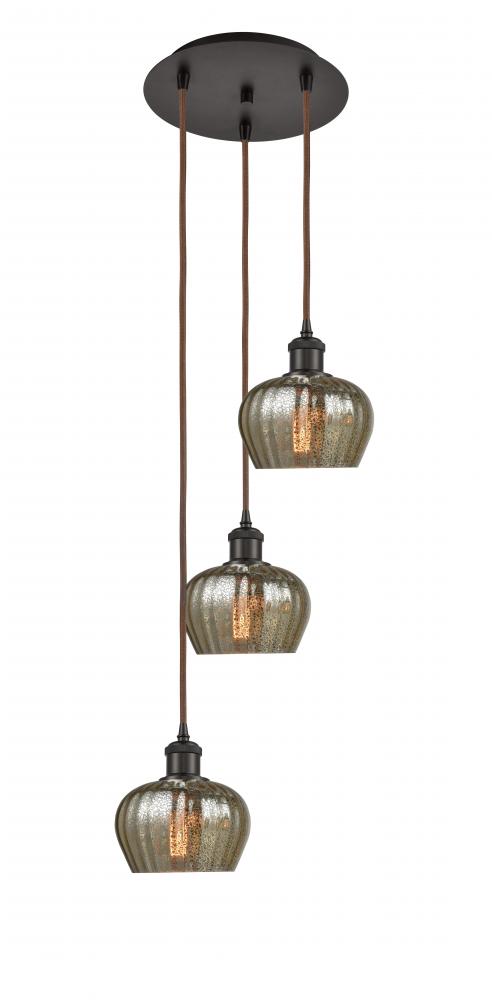 Fenton - 3 Light - 13 inch - Oil Rubbed Bronze - Cord Hung - Multi Pendant