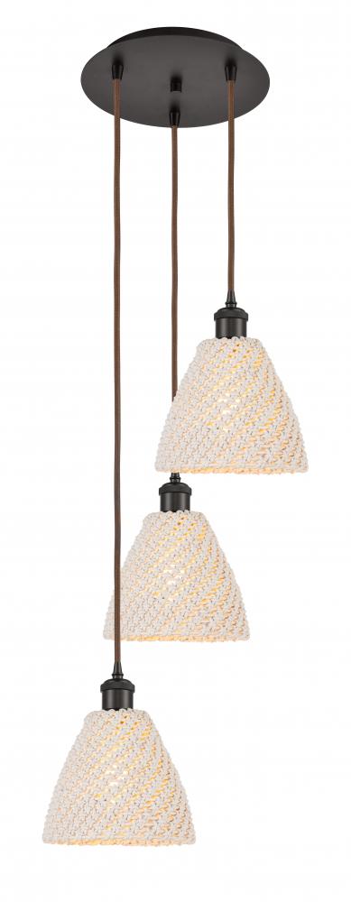 Bristol Natural - 3 Light - 15 inch - Oil Rubbed Bronze - Cord hung - Multi Pendant