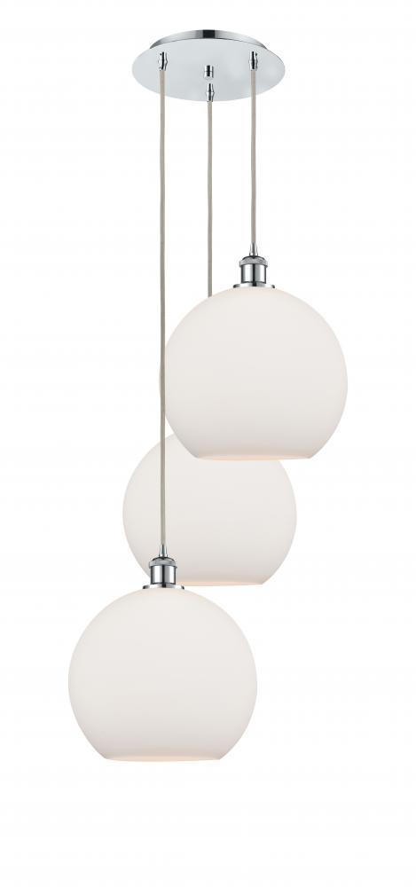 Athens - 3 Light - 18 inch - Polished Chrome - Cord Hung - Multi Pendant