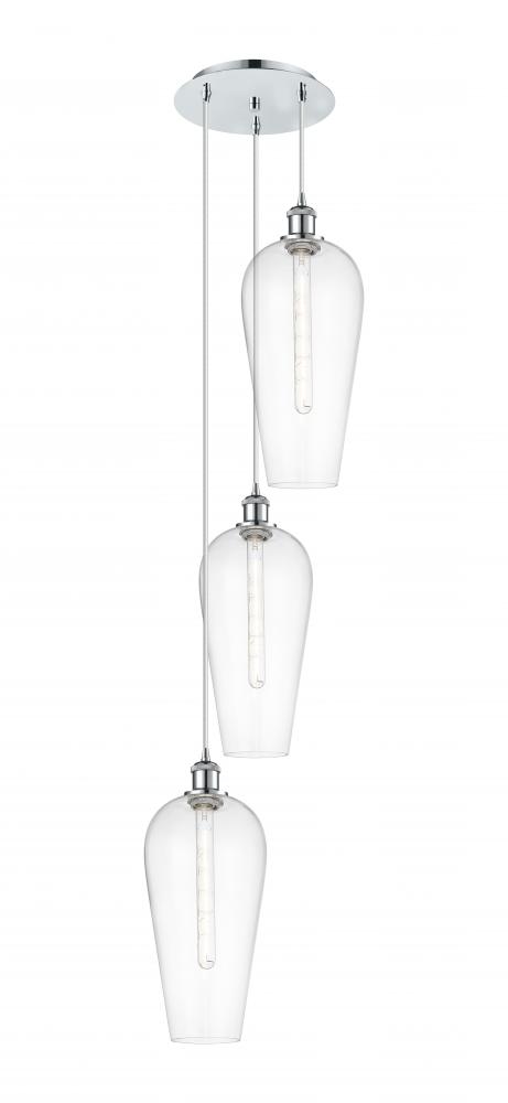 Chelsea - 3 Light - 15 inch - Polished Chrome - Cord Hung - Multi Pendant
