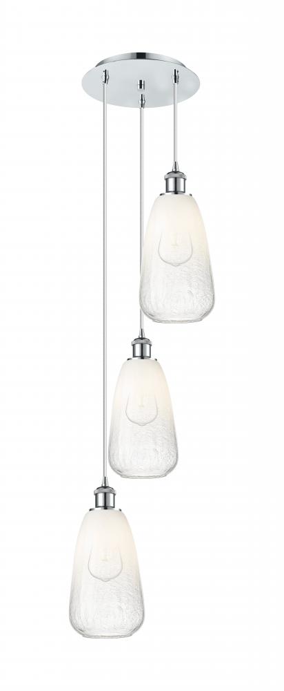 Brookhaven Almond - 3 Light - 13 inch - Polished Chrome - Cord Hung - Multi Pendant