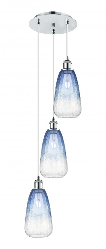 Brookhaven Almond - 3 Light - 13 inch - Polished Chrome - Cord Hung - Multi Pendant