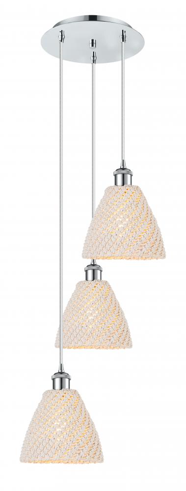 Bristol Natural - 3 Light - 15 inch - Polished Chrome - Cord hung - Multi Pendant