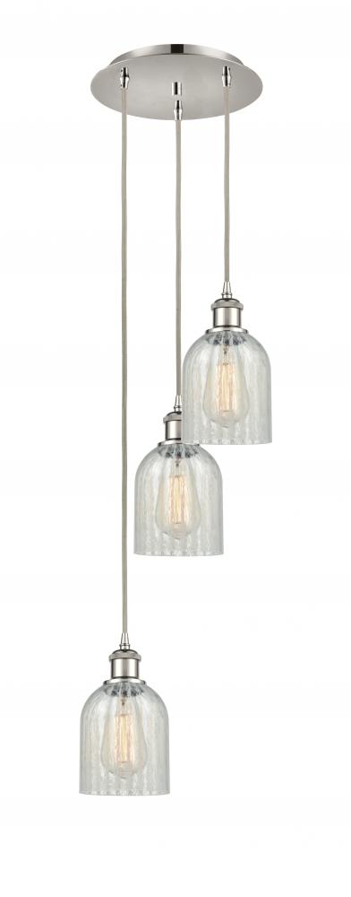 Caledonia - 3 Light - 12 inch - Polished Nickel - Cord Hung - Multi Pendant