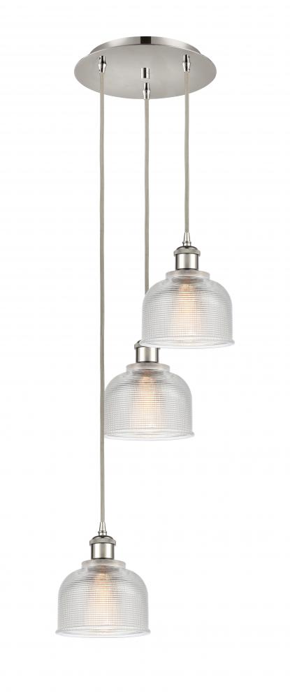 Dayton - 3 Light - 12 inch - Polished Nickel - Cord Hung - Multi Pendant