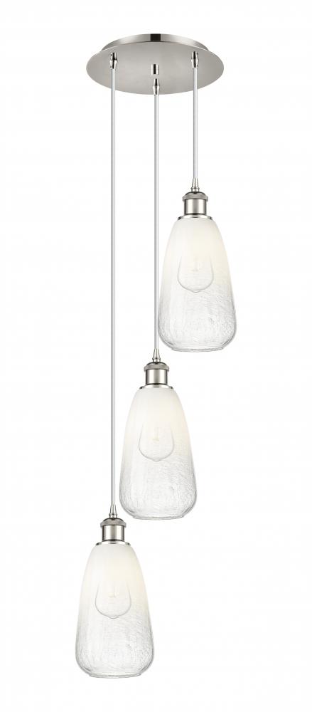 Brookhaven Almond - 3 Light - 13 inch - Polished Nickel - Cord Hung - Multi Pendant