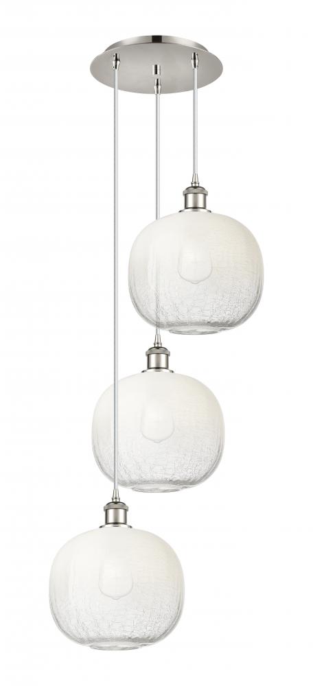 Brookhaven Sphere - 3 Light - 17 inch - Polished Nickel - Cord Hung - Multi Pendant