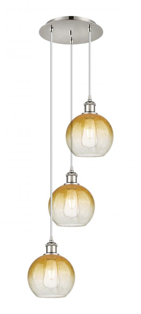 Brookhaven Globe - 3 Light - 14 inch - Polished Nickel - Cord Hung - Multi Pendant