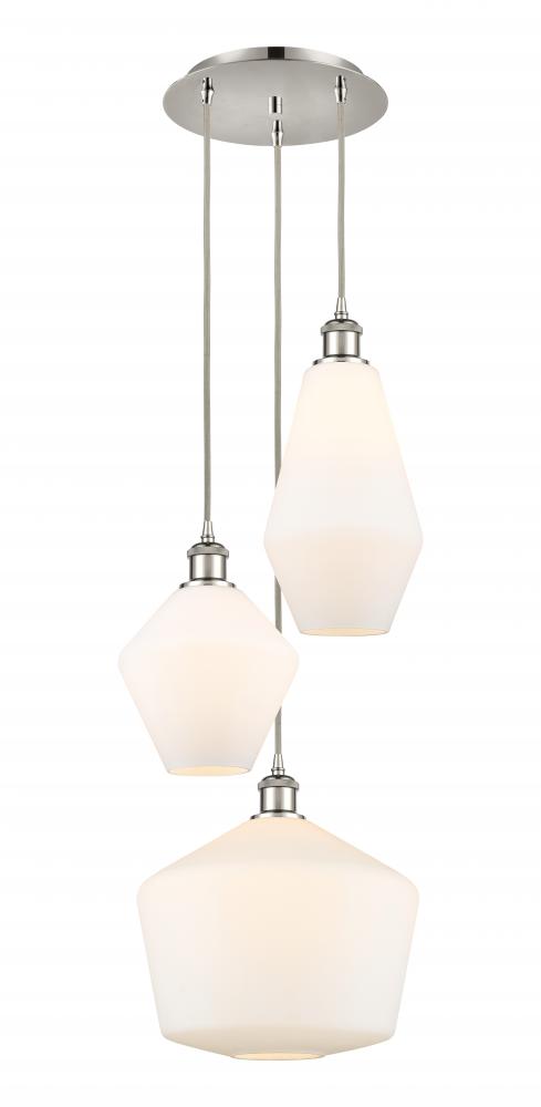 Cindyrella - 3 Light - 17 inch - Polished Nickel - Cord hung - Multi Pendant