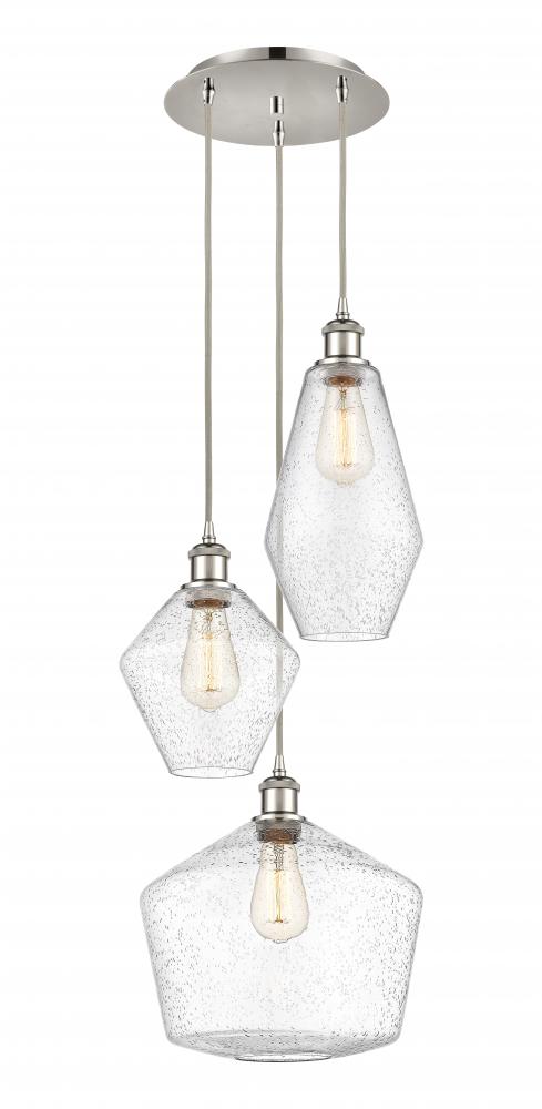 Cindyrella - 3 Light - 17 inch - Polished Nickel - Cord hung - Multi Pendant