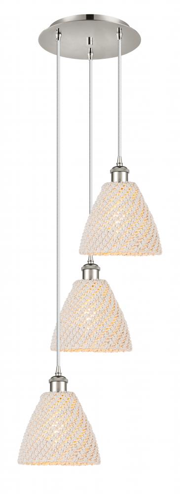 Bristol Natural - 3 Light - 15 inch - Polished Nickel - Cord hung - Multi Pendant