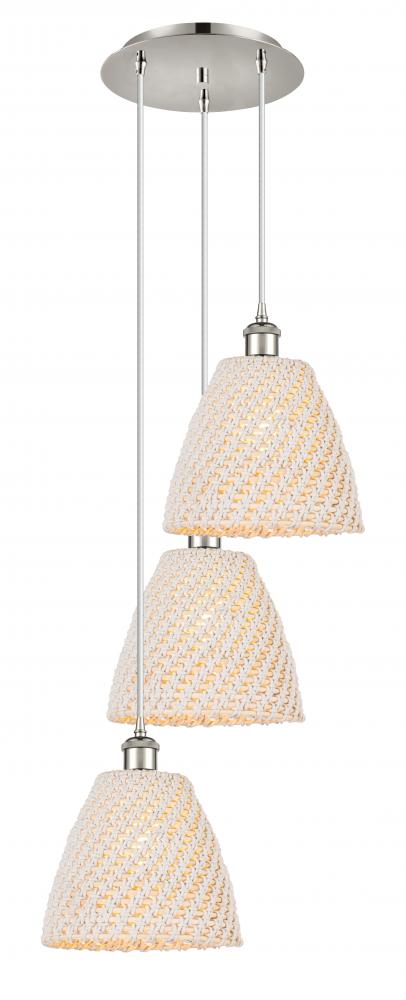 Bristol Natural - 3 Light - 19 inch - Polished Nickel - Cord hung - Multi Pendant