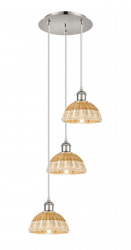 Bristol Natural II - 3 Light - 14 inch - Polished Nickel - Cord Hung - Multi Pendant