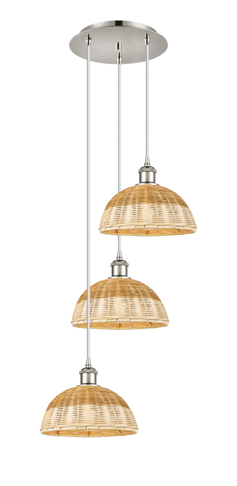 Bristol Natural II - 3 Light - 16 inch - Polished Nickel - Cord Hung - Multi Pendant