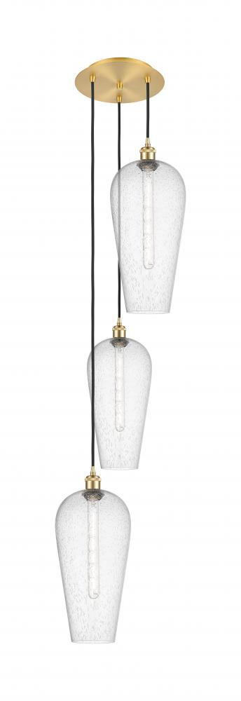Chelsea - 3 Light - 15 inch - Satin Gold - Cord Hung - Multi Pendant