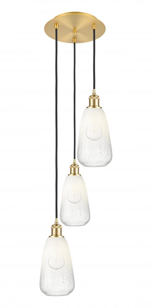 Brookhaven Almond - 3 Light - 13 inch - Satin Gold - Cord Hung - Multi Pendant