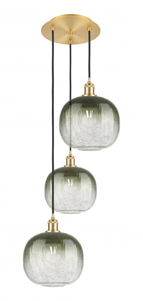 Brookhaven Sphere - 3 Light - 17 inch - Satin Gold - Cord Hung - Multi Pendant