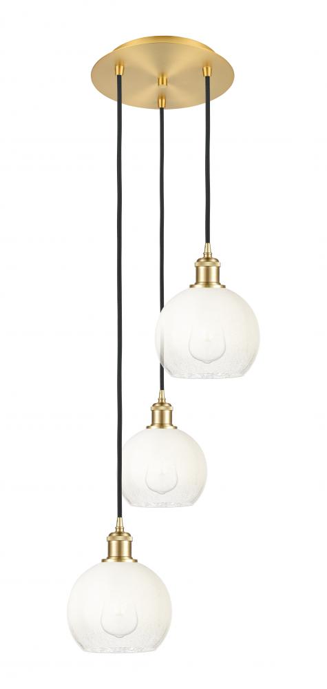 Brookhaven Globe - 3 Light - 14 inch - Satin Gold - Cord Hung - Multi Pendant