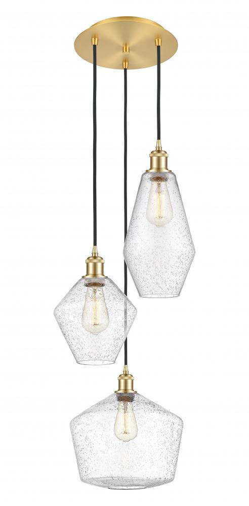 Cindyrella - 3 Light - 17 inch - Satin Gold - Cord hung - Multi Pendant