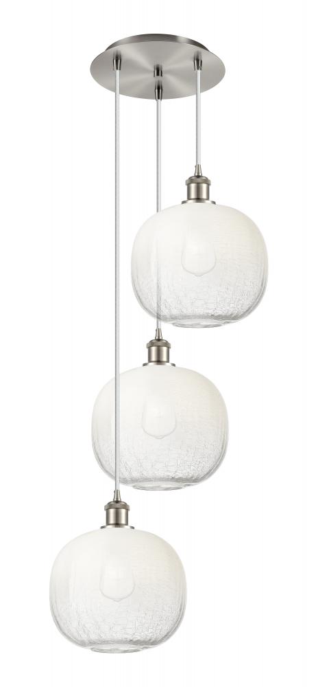 Brookhaven Sphere - 3 Light - 17 inch - Brushed Satin Nickel - Cord Hung - Multi Pendant