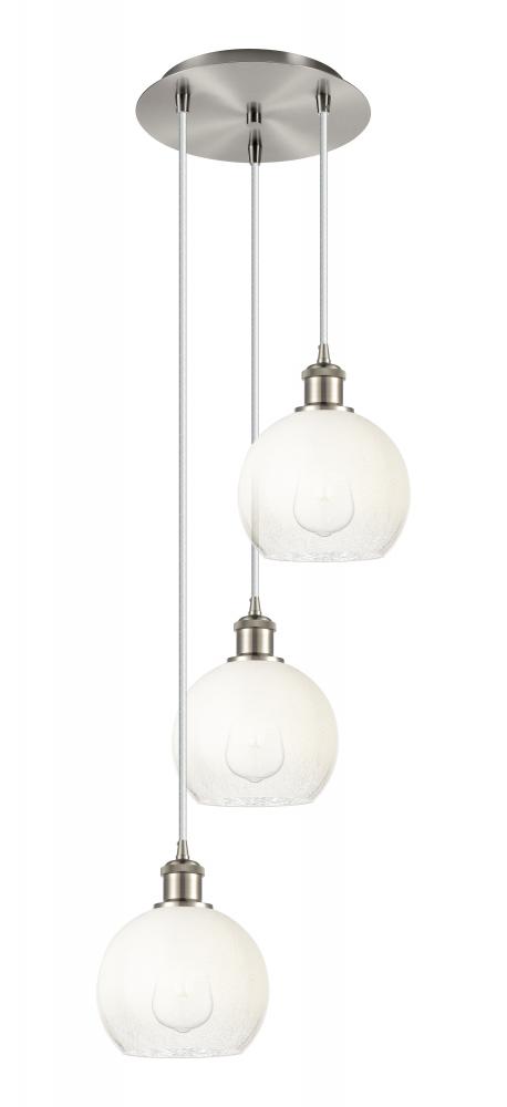 Brookhaven Globe - 3 Light - 14 inch - Brushed Satin Nickel - Cord Hung - Multi Pendant