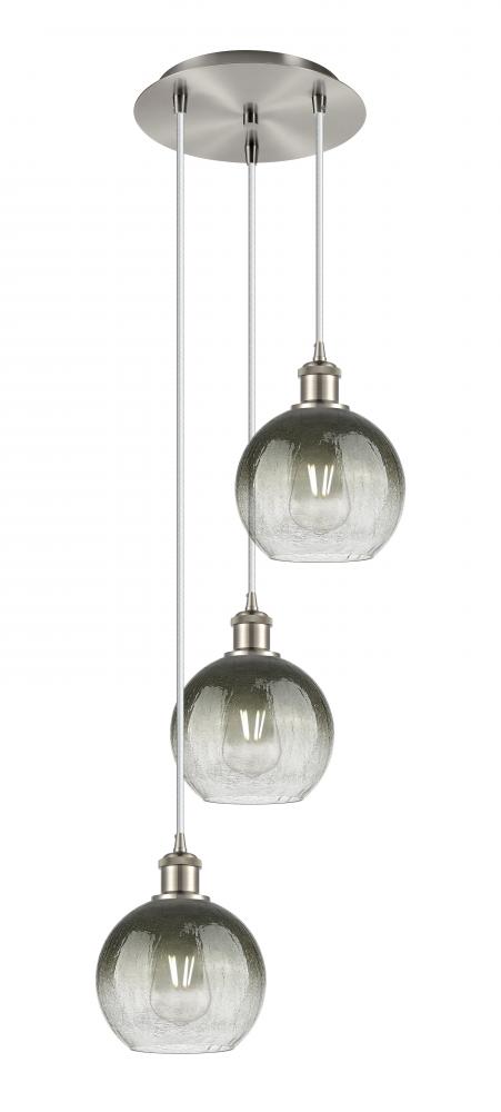 Brookhaven Globe - 3 Light - 14 inch - Brushed Satin Nickel - Cord Hung - Multi Pendant
