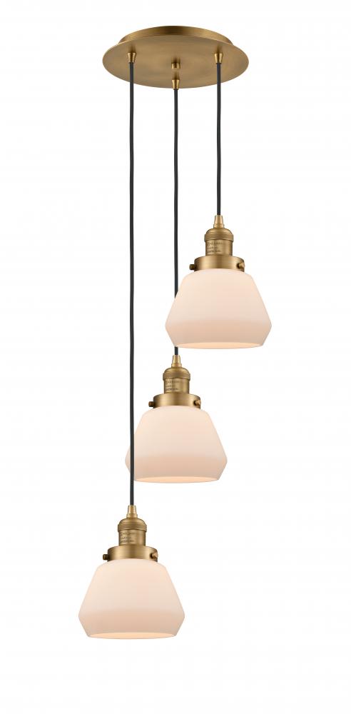 Fulton - 3 Light - 14 inch - Brushed Brass - Cord hung - Multi Pendant