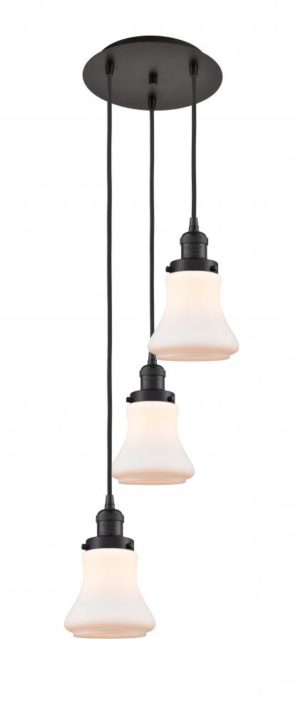 Bellmont - 3 Light - 13 inch - Oil Rubbed Bronze - Cord hung - Multi Pendant