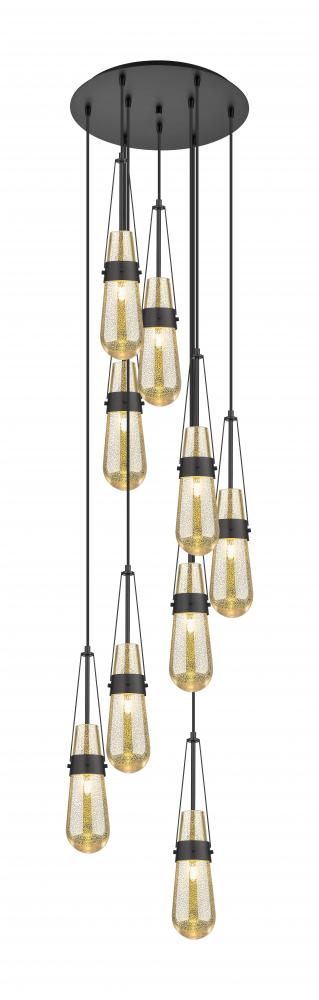 Milan - 9 Light - 19 inch - Matte Black - Multi Pendant