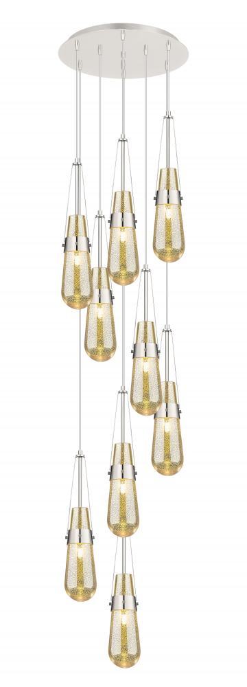 Milan - 9 Light - 19 inch - Polished Nickel - Multi Pendant